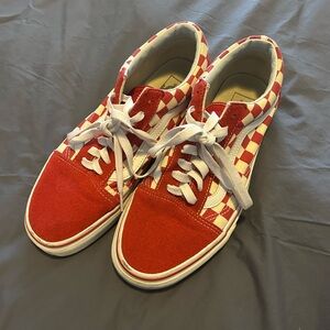 Vans Red and White Checkered Sneakers